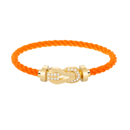 [LUCKY LOVE]CHANCE LARGE 8 FIGURE BUCKLE HALF DIAMOND BRACELET GOLD