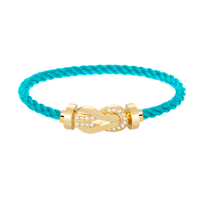 [LUCKY LOVE]CHANCE LARGE 8 FIGURE BUCKLE HALF DIAMOND BRACELET GOLD
