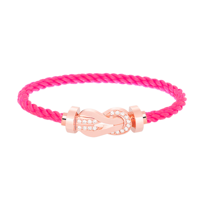 [LUCKY LOVE]CHANCE LARGE 8 FIGURE BUCKLE HALF DIAMOND BRACELET ROSE GOLD