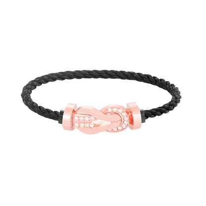 [LUCKY LOVE]CHANCE LARGE 8 FIGURE BUCKLE HALF DIAMOND BRACELET ROSE GOLD