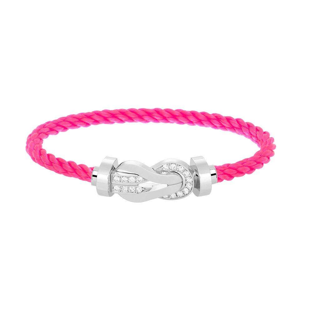 [LUCKY LOVE]CHANCE LARGE 8 FIGURE BUCKLE HALF DIAMOND BRACELET SILVER