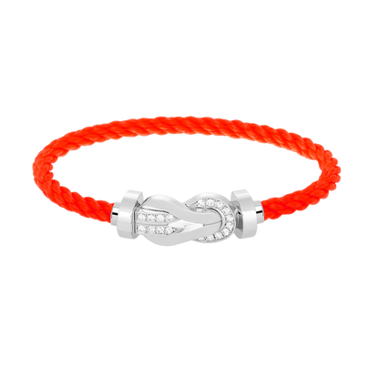[LUCKY LOVE]CHANCE LARGE 8 FIGURE BUCKLE HALF DIAMOND BRACELET SILVER