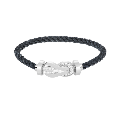 [LUCKY LOVE]CHANCE LARGE 8 FIGURE BUCKLE HALF DIAMOND BRACELET SILVER