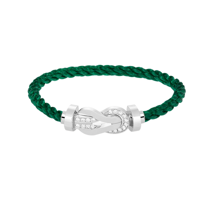 [LUCKY LOVE]CHANCE LARGE 8 FIGURE BUCKLE HALF DIAMOND BRACELET SILVER
