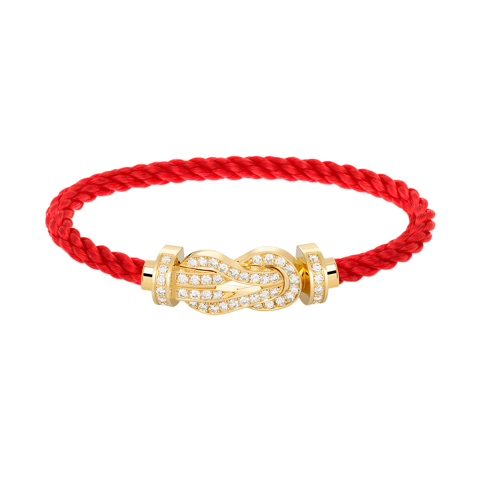 [LUCKY LOVE]CHANCE LARGE 8 FIGURE BUCKLE FULLDIAMOND BRACELET GOLD