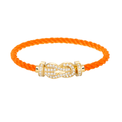 [LUCKY LOVE]CHANCE LARGE 8 FIGURE BUCKLE FULLDIAMOND BRACELET GOLD
