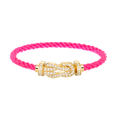 [LUCKY LOVE]CHANCE LARGE 8 FIGURE BUCKLE FULLDIAMOND BRACELET GOLD