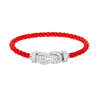 [LUCKY LOVE]CHANCE LARGE 8 FIGURE BUCKLE FULL DIAMOND BRACELET SILVER