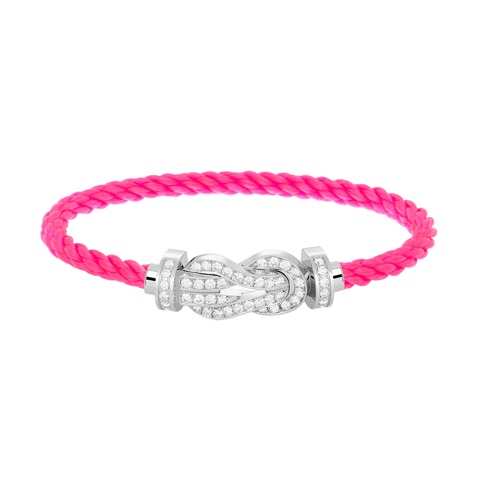 [LUCKY LOVE]CHANCE LARGE 8 FIGURE BUCKLE FULL DIAMOND BRACELET SILVER