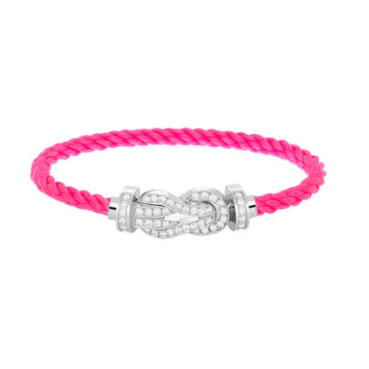 [LUCKY LOVE]CHANCE LARGE 8 FIGURE BUCKLE FULL DIAMOND BRACELET SILVER