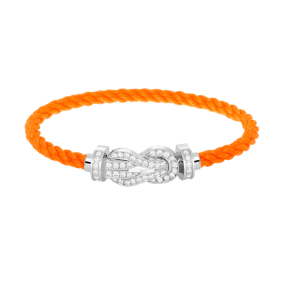 [LUCKY LOVE]CHANCE LARGE 8 FIGURE BUCKLE FULL DIAMOND BRACELET SILVER