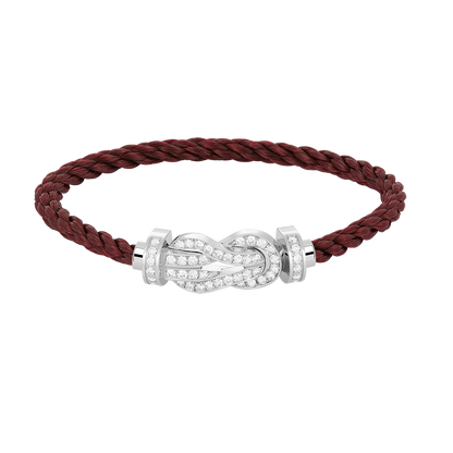 [LUCKY LOVE]CHANCE LARGE 8 FIGURE BUCKLE FULL DIAMOND BRACELET SILVER