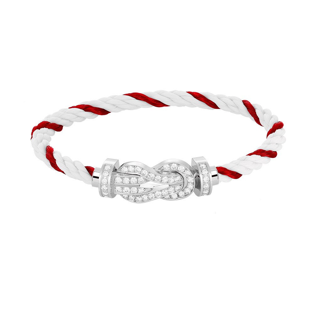 [LUCKY LOVE]CHANCE LARGE 8 FIGURE BUCKLE FULL DIAMOND BRACELET SILVER