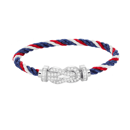 [LUCKY LOVE]CHANCE LARGE 8 FIGURE BUCKLE FULL DIAMOND BRACELET SILVER