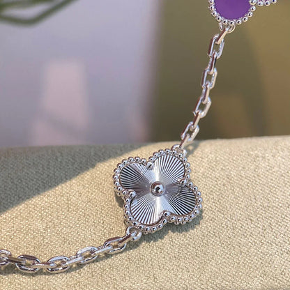 [LUCKY LOVE] CLOVER 5 MOTIF VIOLET BRACELET COLLECTION
