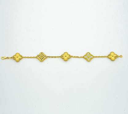 [LUCKY LOVE] CLOVER 5 MOTIF LASER BRACELET COLLECTION