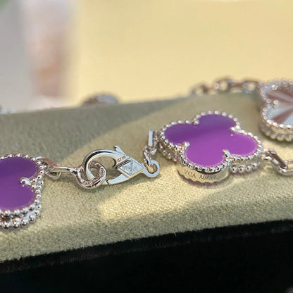 [LUCKY LOVE] CLOVER 5 MOTIF VIOLET BRACELET COLLECTION