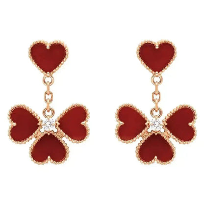 [LUCKY LOVE]SWEET CLOVER CARNELIAN EARRINGS
