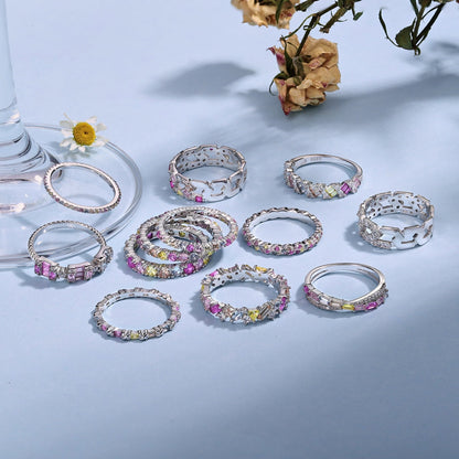 [LUCKY LOVE]Exquisite Colorful Round Cut Party Ring