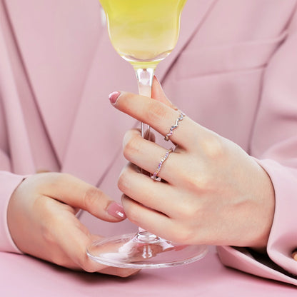 [LUCKY LOVE]Ornate Vibrant Round Cut Daily Ring