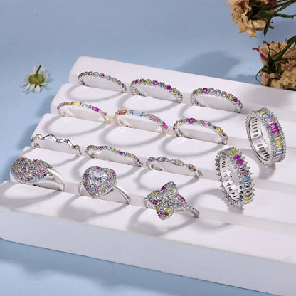[LUCKY LOVE]Splashy Ornate Emerald Cut Cocktail Ring