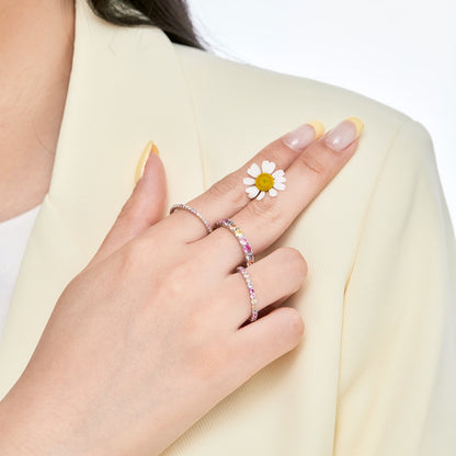 [LUCKY LOVE]Dazzling Lustrous Round Cut Tennis Ring