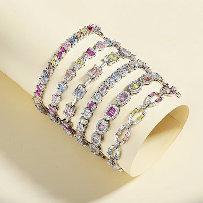 [LUCKY LOVE]Dazzling Radiant Multi Cut Daily Bracelet