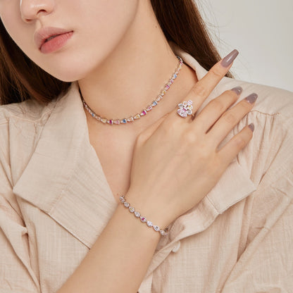 [LUCKY LOVE]Radiant Colorful Rainbow Necklace