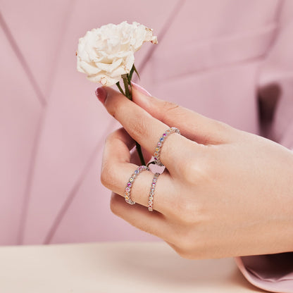 [LUCKY LOVE]Radiant Sparkling Round Cut Daily Ring