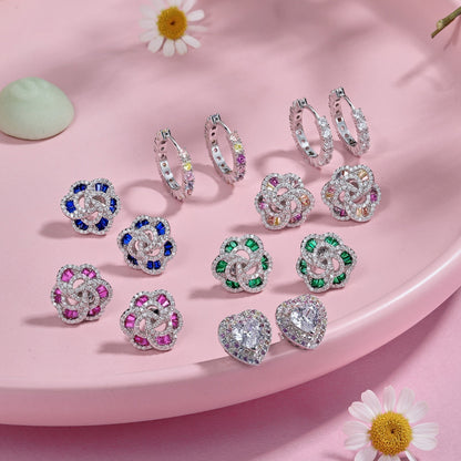[LUCKY LOVE]Radiant Colorful Round Cut Earrings