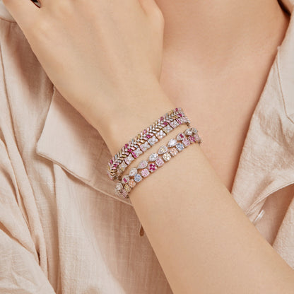 [LUCKY LOVE]Dainty Radiant Emerald Cut Daily Bracelet