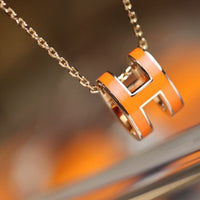 [LUCKY LOVE]POP H PEDANT PINK GOLD
