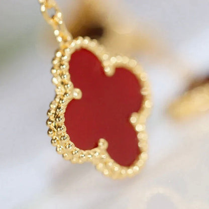 [LUCKY LOVE]CLOVER  2 MOTIF  TIGER EYE CARNELIAN EARRINGS