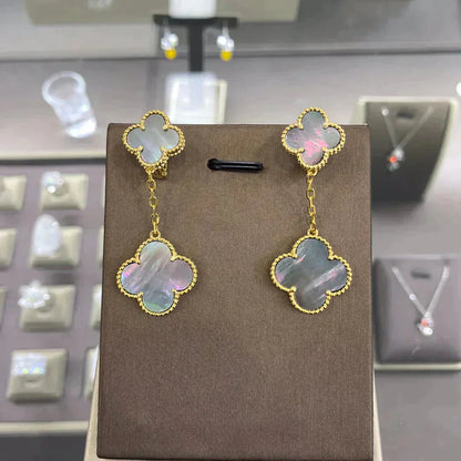 [LUCKY LOVE]CLOVER 2 MOTIFS  EARRINGS (MULTIPLE CHOICESC