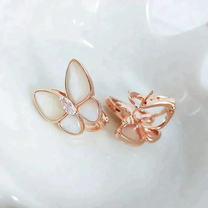 [LUCKY LOVE]BUTTERFLY MOP DIAMOND EARRINGS