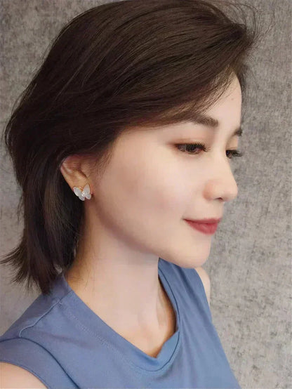 [LUCKY LOVE]BUTTERFLY MOP DIAMOND EARRINGS