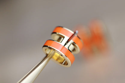 [LUCKY LOVE]MINI POP H EARRINGS ORANGE