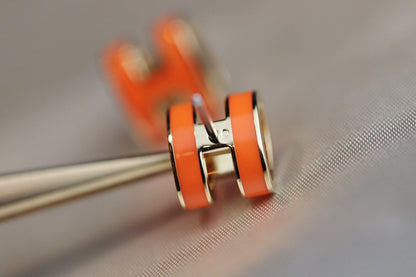 [LUCKY LOVE]MINI POP H EARRINGS ORANGE