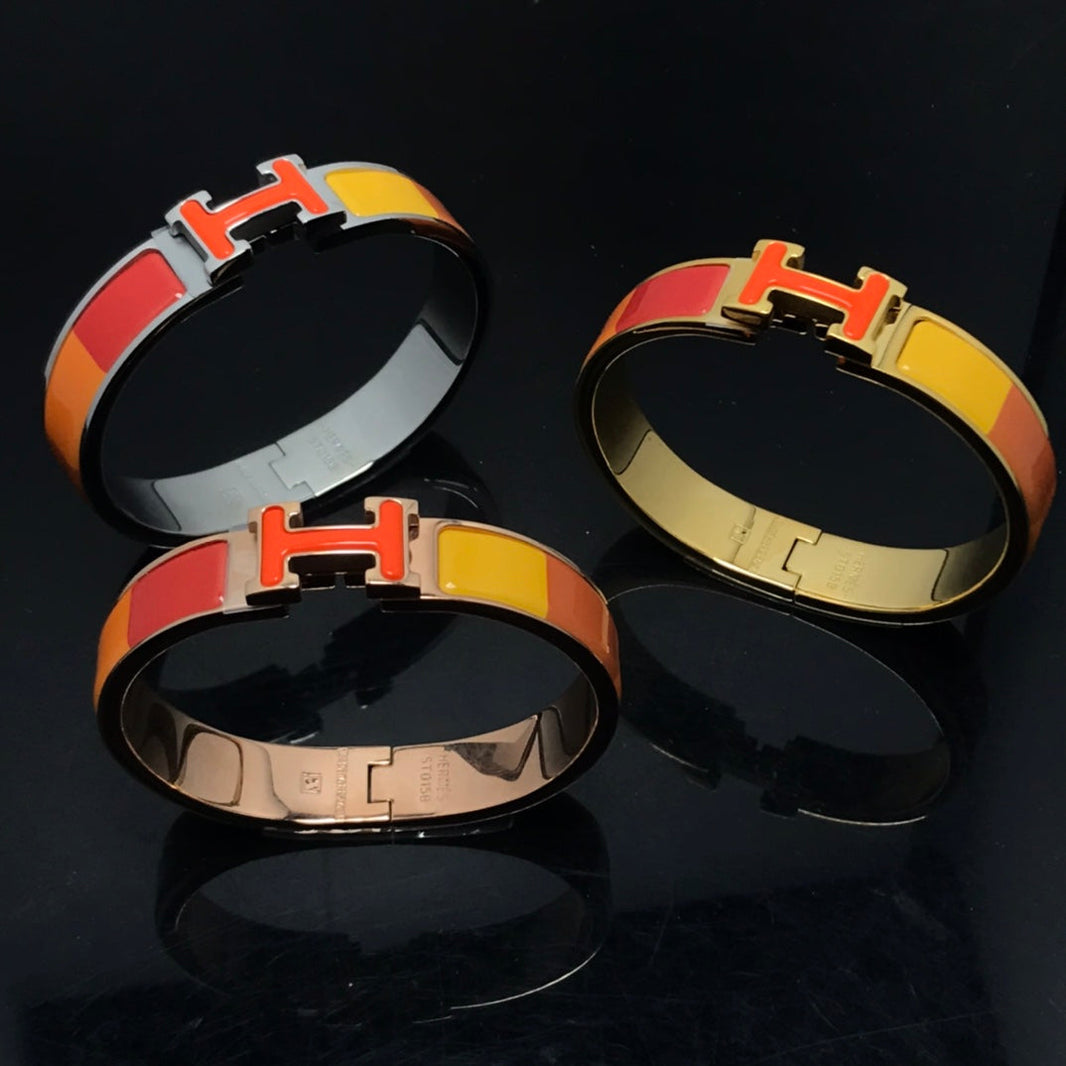 [LUCKY LOVE]H BRACELET ORANGE RAINBOW CERAMIC