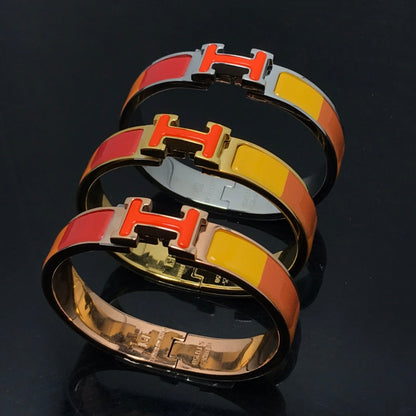 [LUCKY LOVE]H BRACELET ORANGE RAINBOW CERAMIC