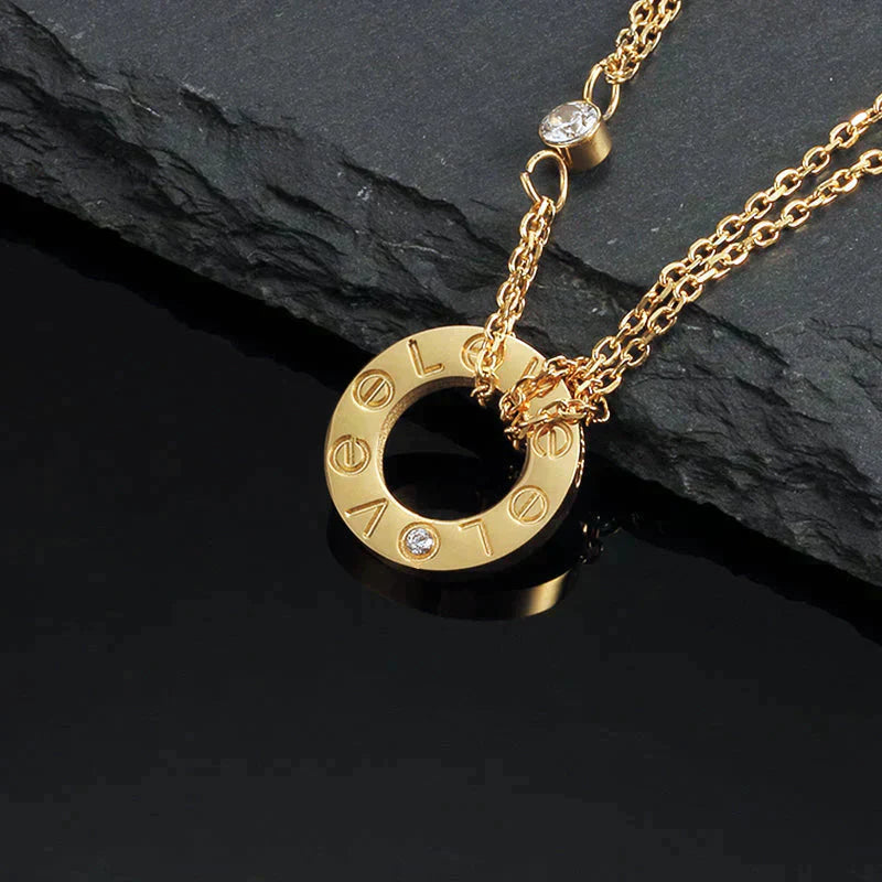 [LUCKY LOVE]LOVE NECKLACE 16MM 2 DIAMONDS
