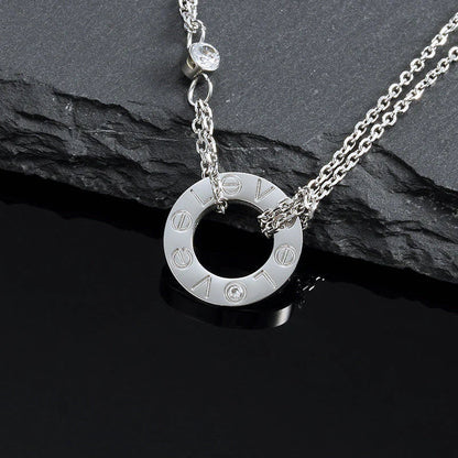 [LUCKY LOVE]LOVE NECKLACE 16MM 2 DIAMONDS