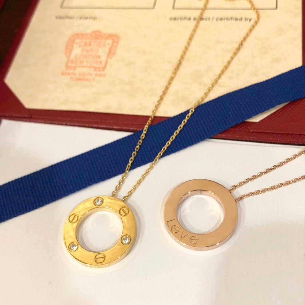 [LUCKY LOVE]LOVE NECKLACE 16MM 3 DIAMONDS