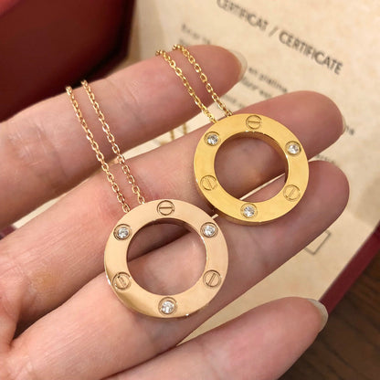 [LUCKY LOVE]LOVE NECKLACE 16MM 3 DIAMONDS