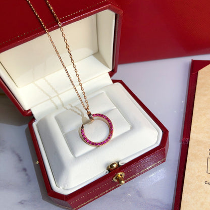 [LUCKY LOVE]JUSTE NECKLACE RED FULL DIAMONDS