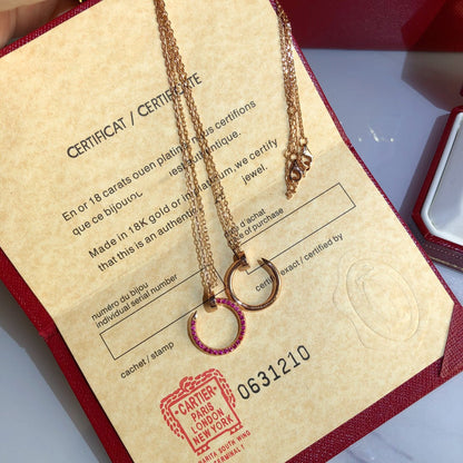 [LUCKY LOVE]JUSTE NECKLACE RED FULL DIAMONDS