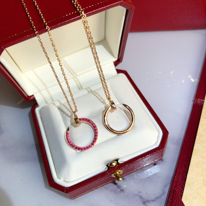 [LUCKY LOVE]JUSTE NECKLACE RED FULL DIAMONDS