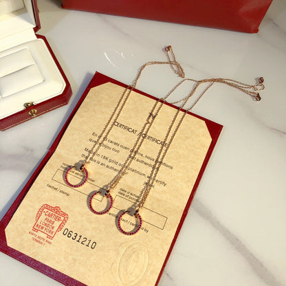 [LUCKY LOVE]JUSTE NECKLACE RED FULL DIAMONDS