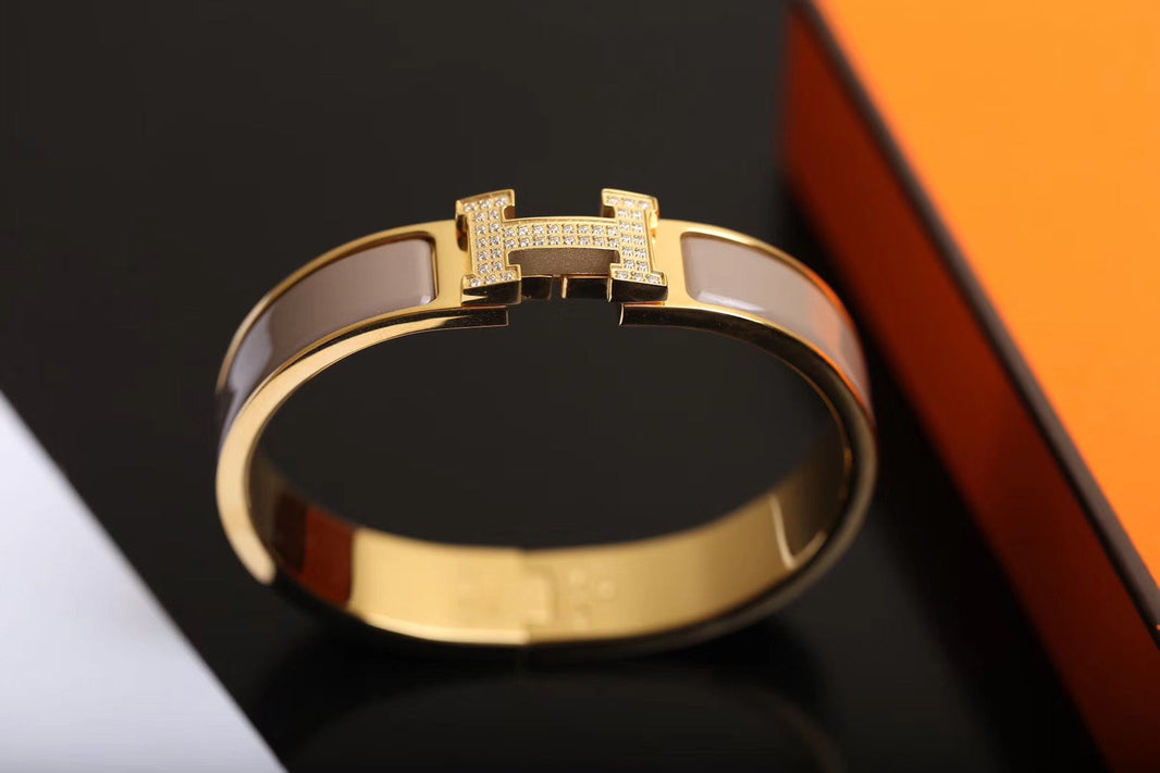 [LUCKY LOVE]H BRACELET GOLD DIAMOND