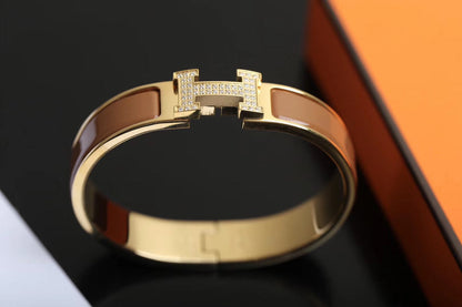 [LUCKY LOVE]H BRACELET GOLD DIAMOND